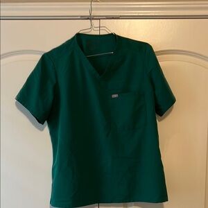 FIGS Green V-Neck Scrub Top